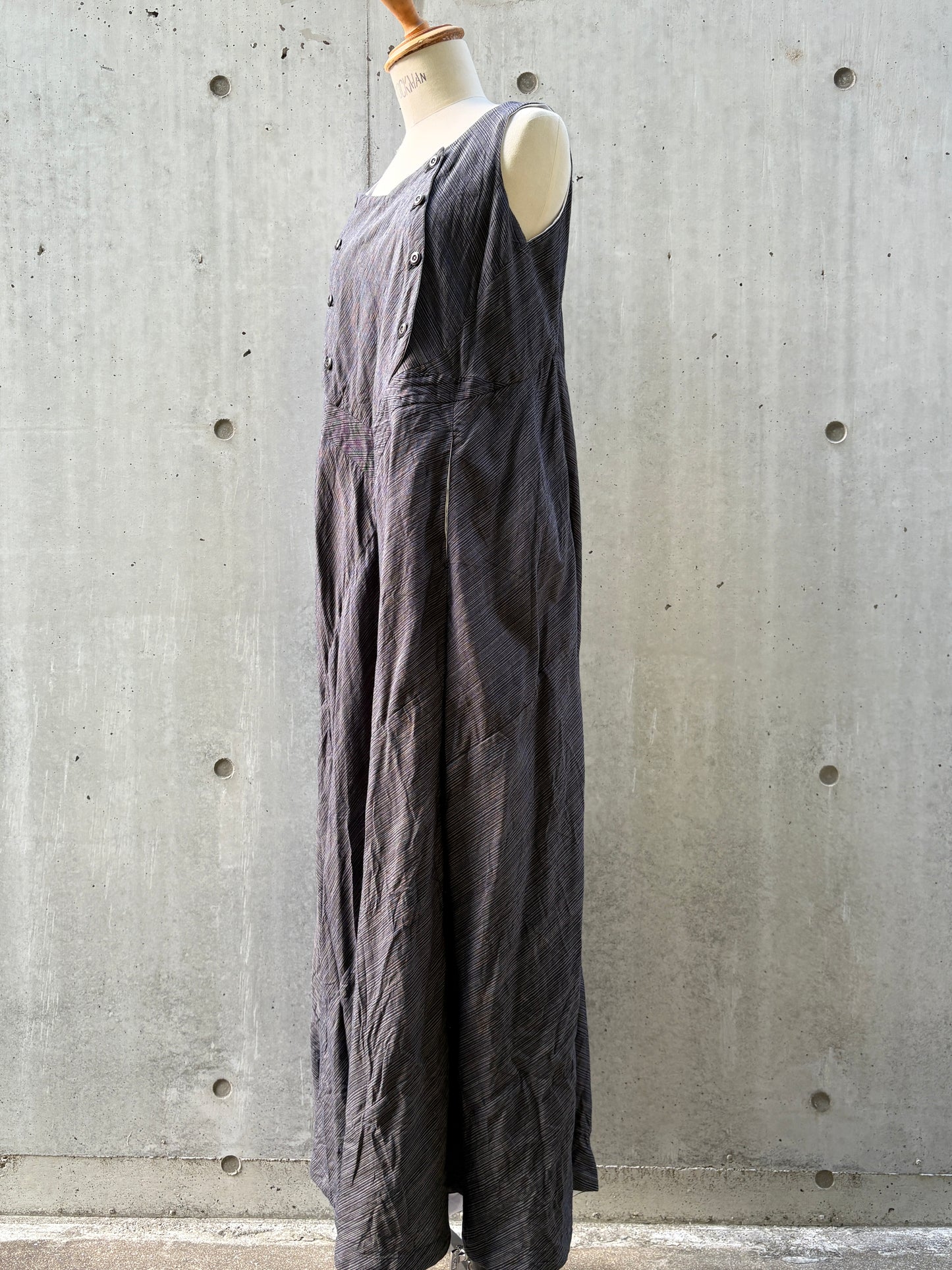 bias cutting one-piece K213 SIC yatara.stripe navy/khaki