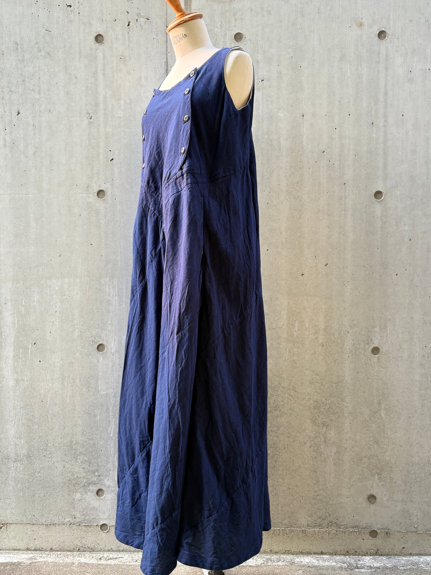 bias cutting one-piece K213 kataha aizome muji