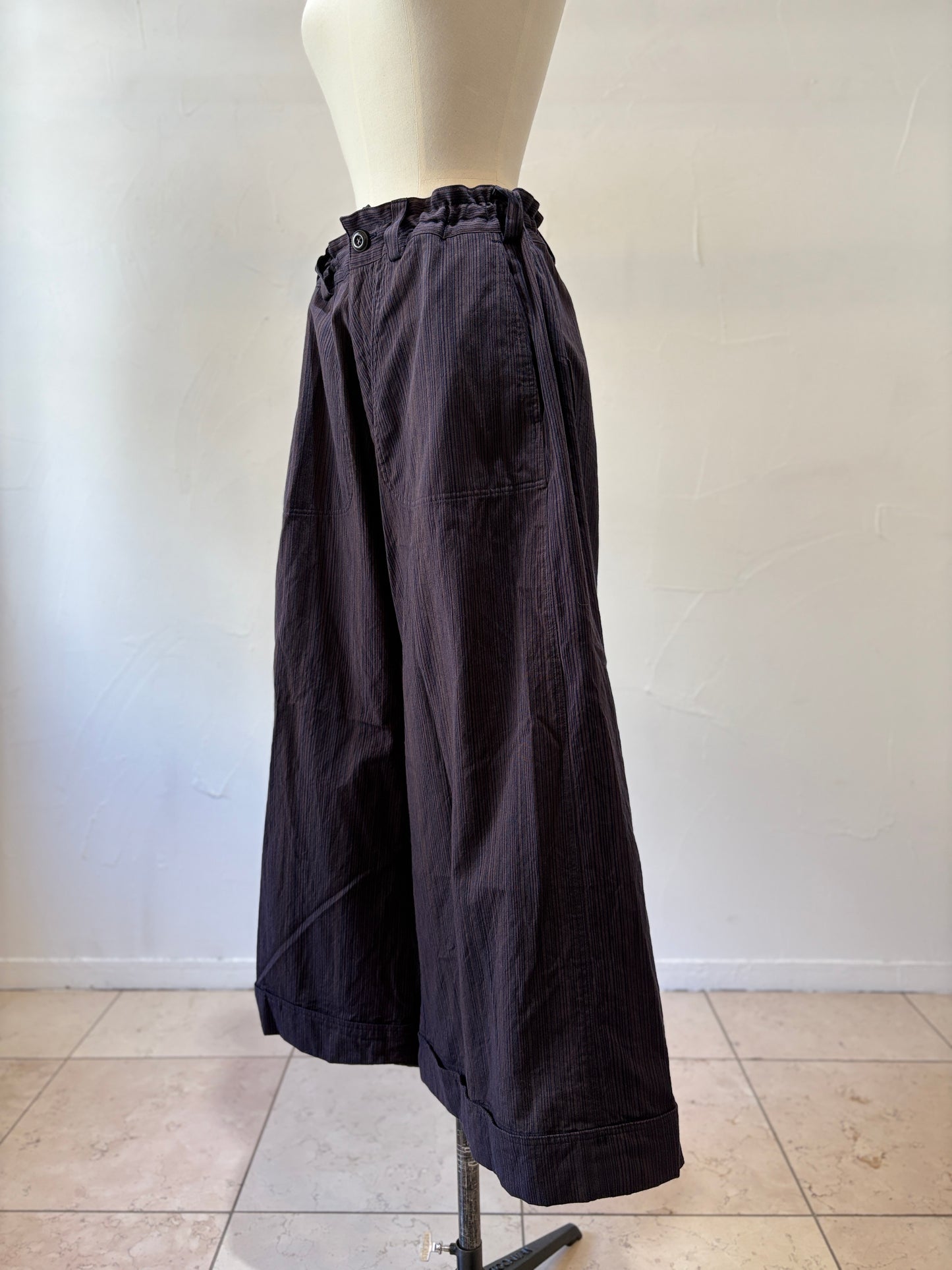wide pants K704 SIC yatara.stripe bronze