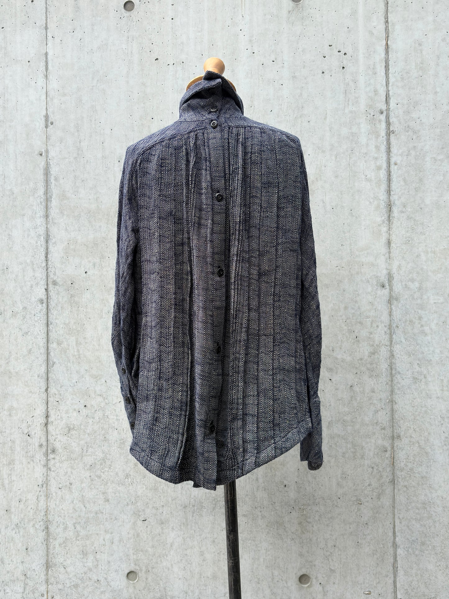 ultimate shirts K504 cotton herringbone navy/kinari