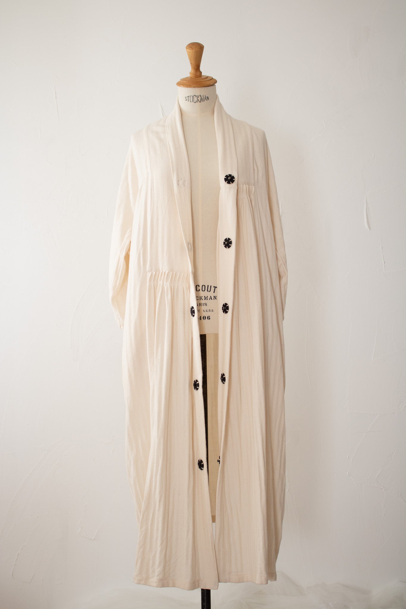 kirumono onepiece K203 cotton herringbone white