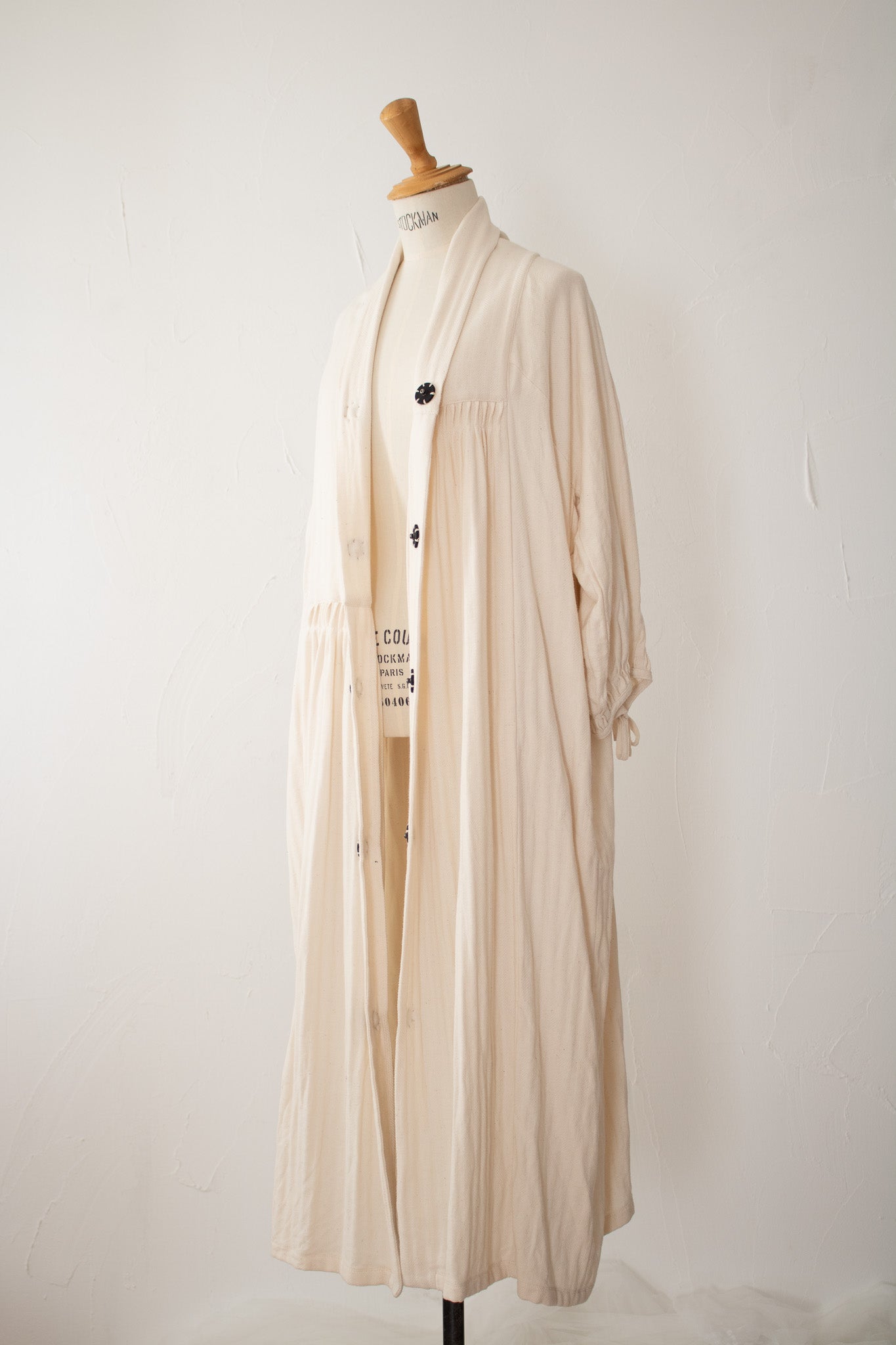 kirumono onepiece K203 cotton herringbone white