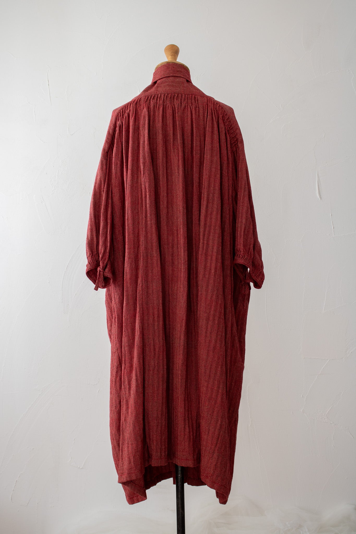 kirumono onepiece K203 cotton herringbone red/beige