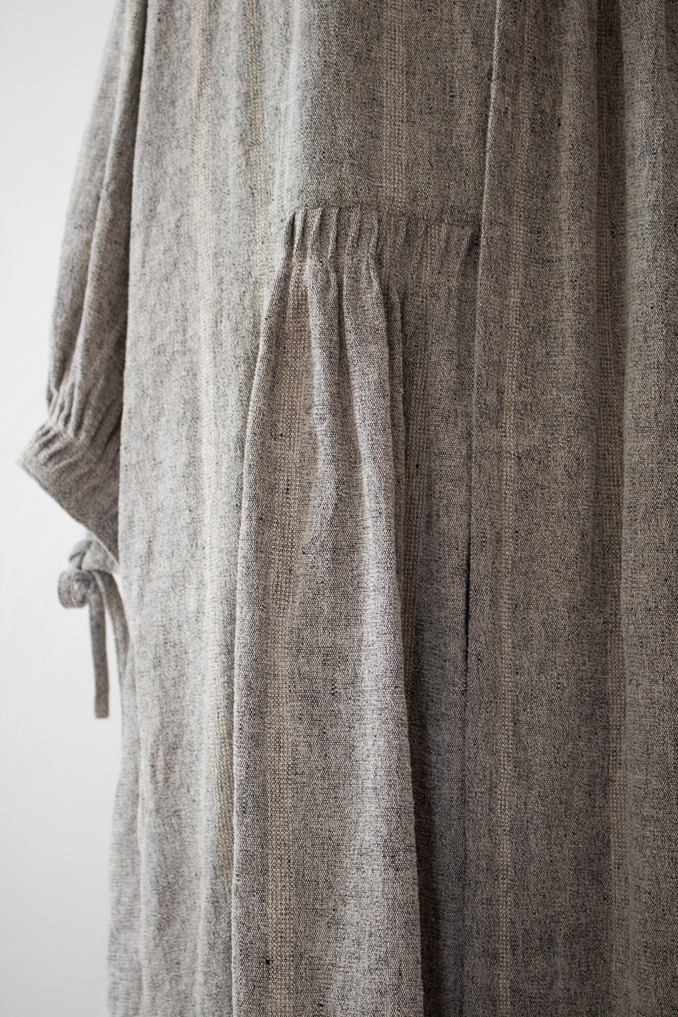 kirumono onepiece K203 linen cheneill glitter.stripe white/gold