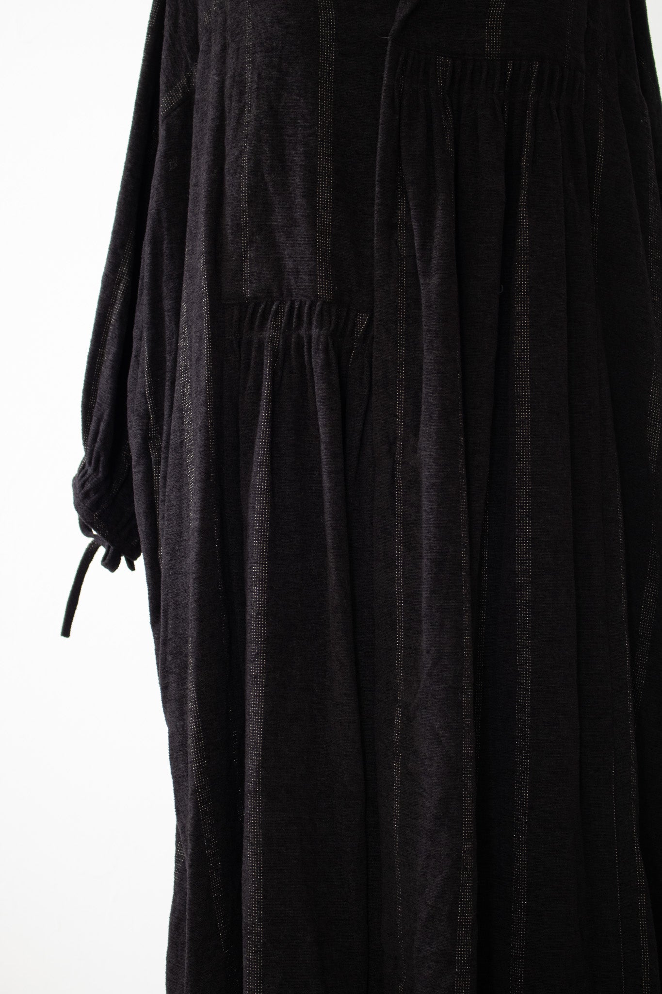 kirumono onepiece K203 linen cheneill glitter.stripe black/gold