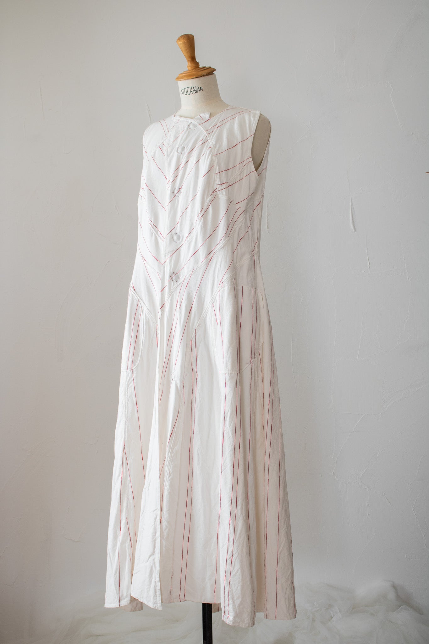 mary dress K205 SIC white × stripe white/red