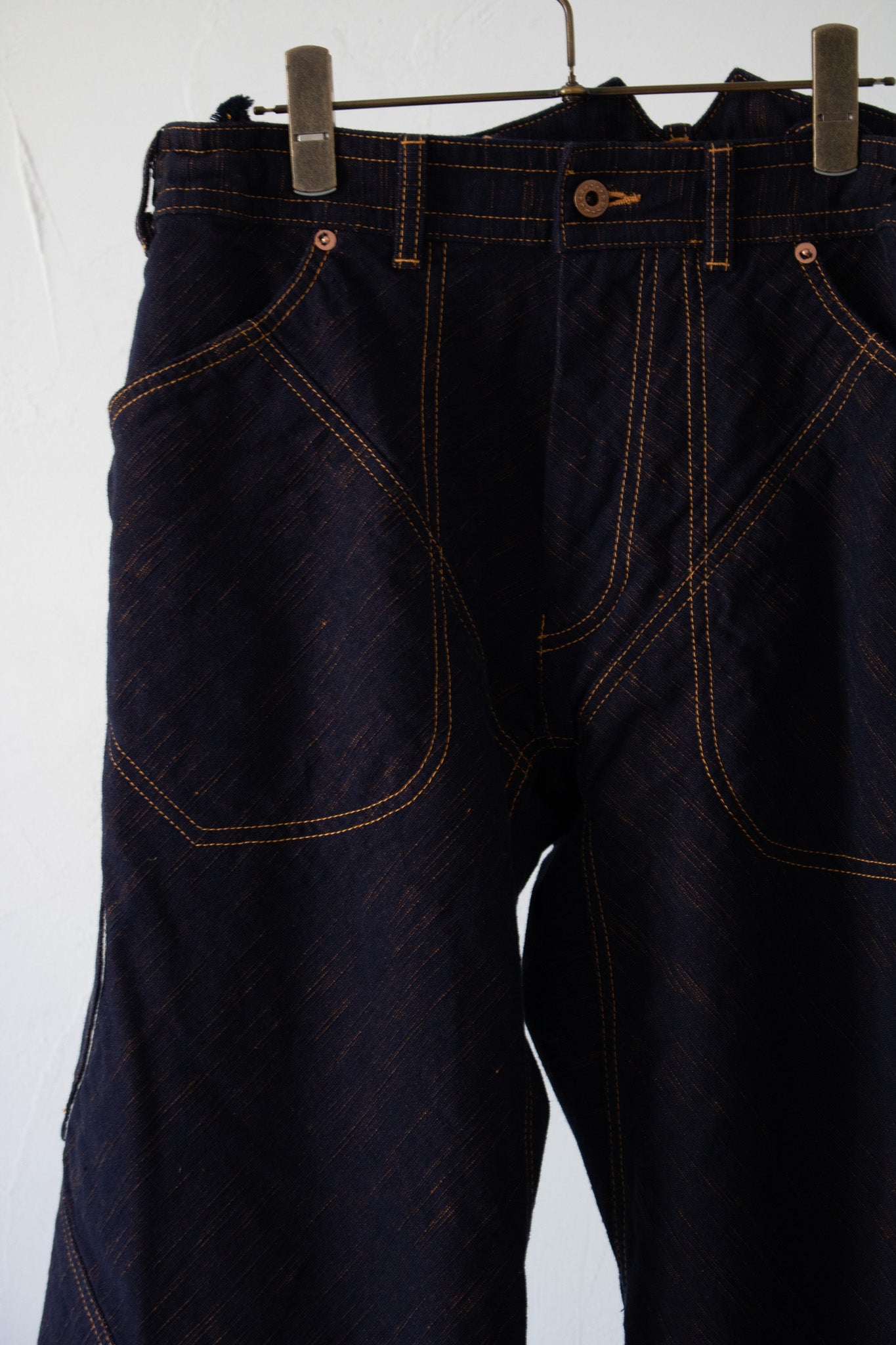 departure pants KKK701 kasuri hanpu navy