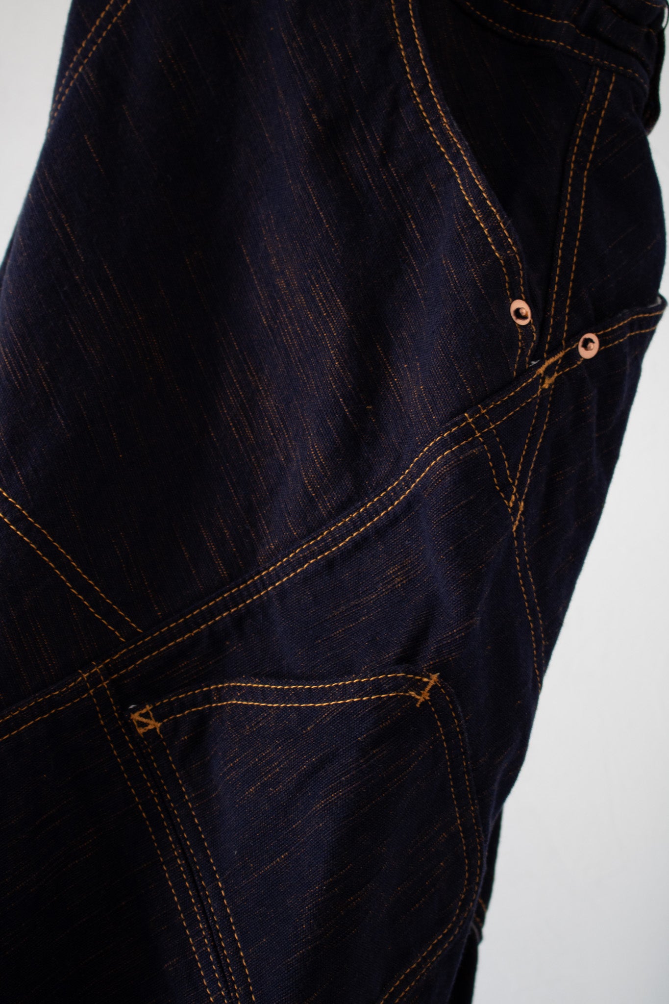 departure pants KKK701 kasuri hanpu navy