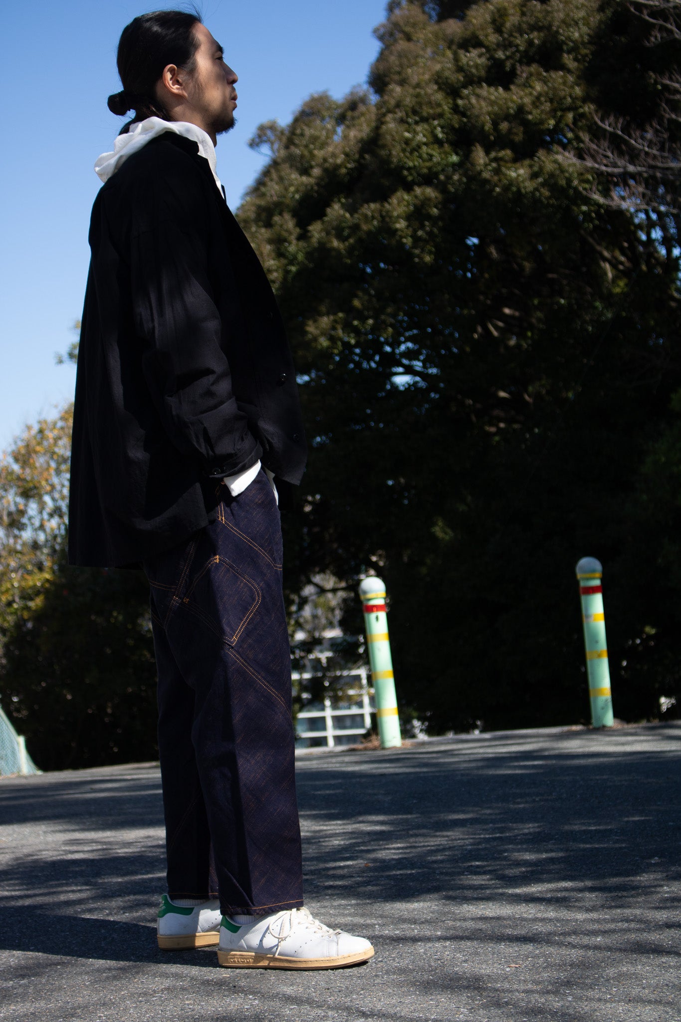 departure pants KKK701 kasuri hanpu navy