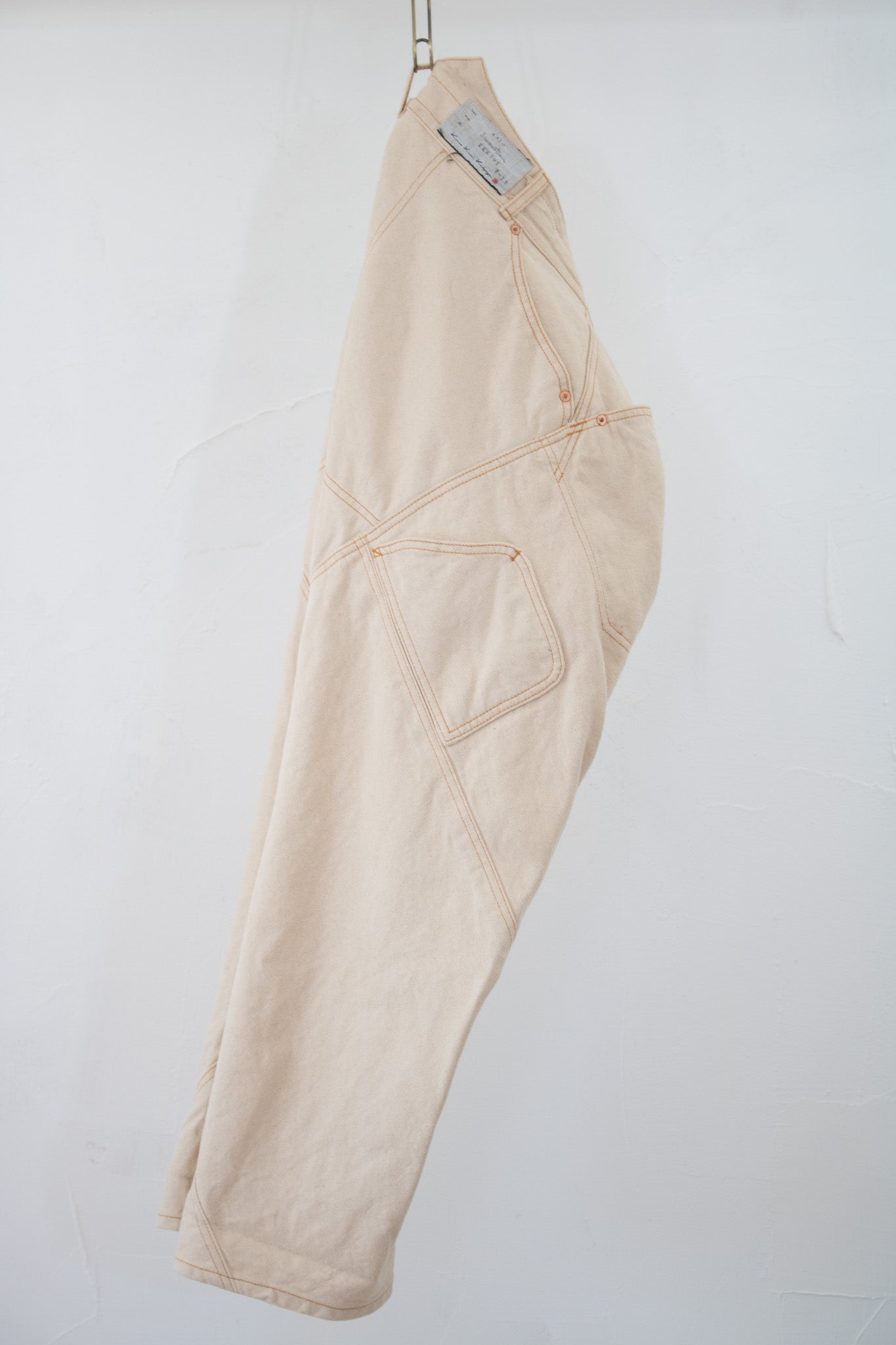 departure pants KKK701 ASIC white denim