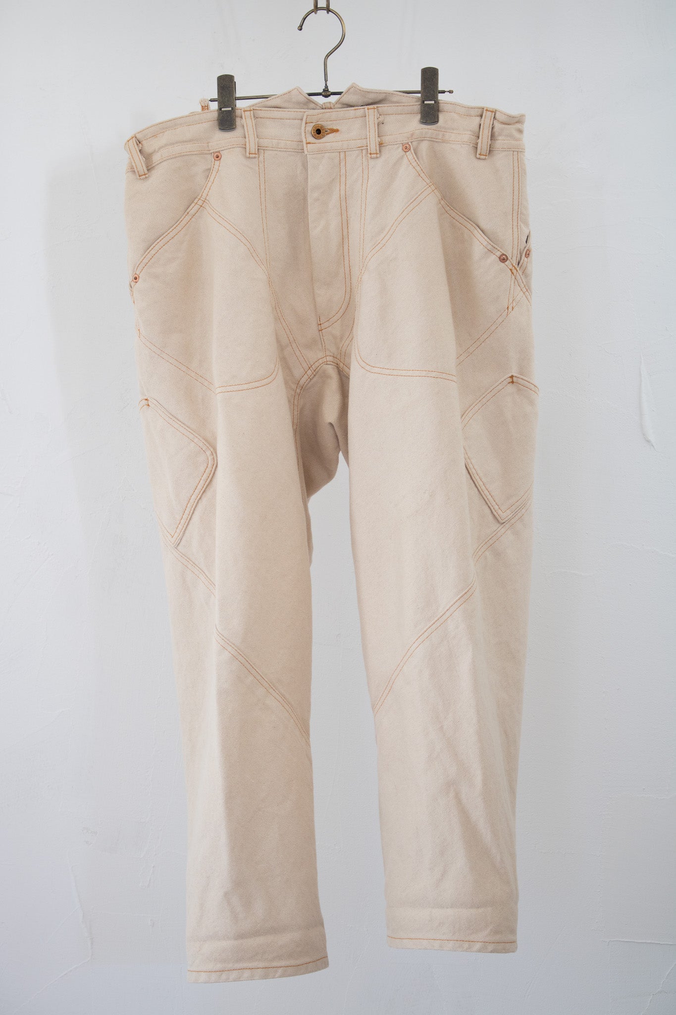 departure pants KKK701 ASIC white denim
