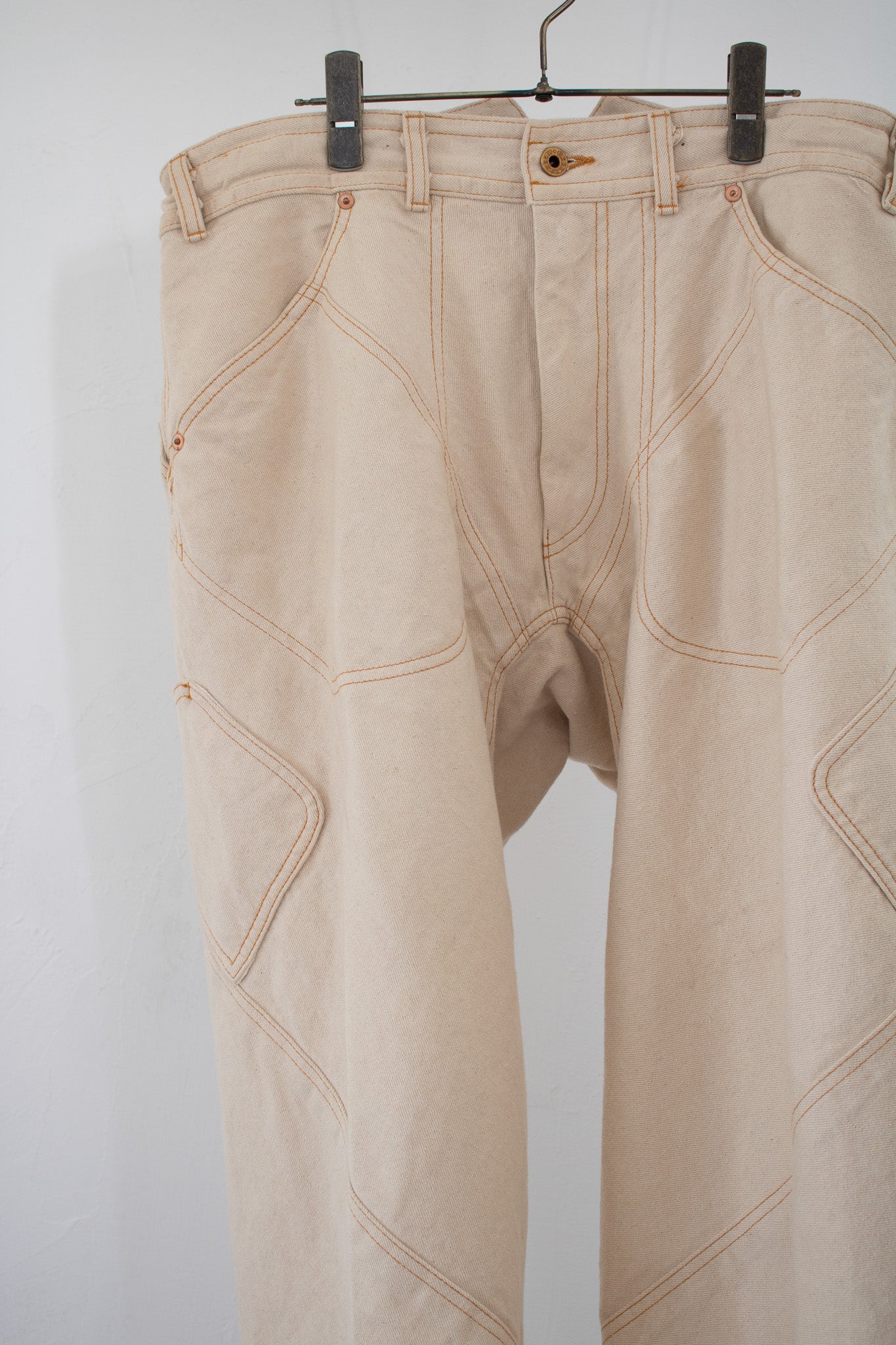departure pants KKK701 ASIC white denim