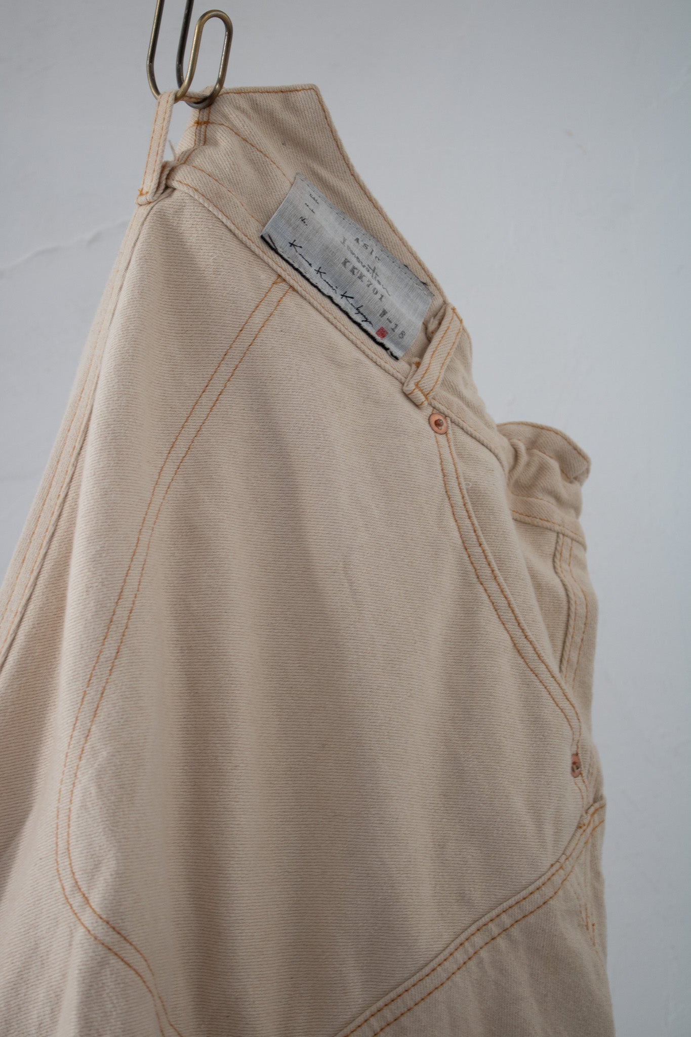 departure pants KKK701 ASIC white denim