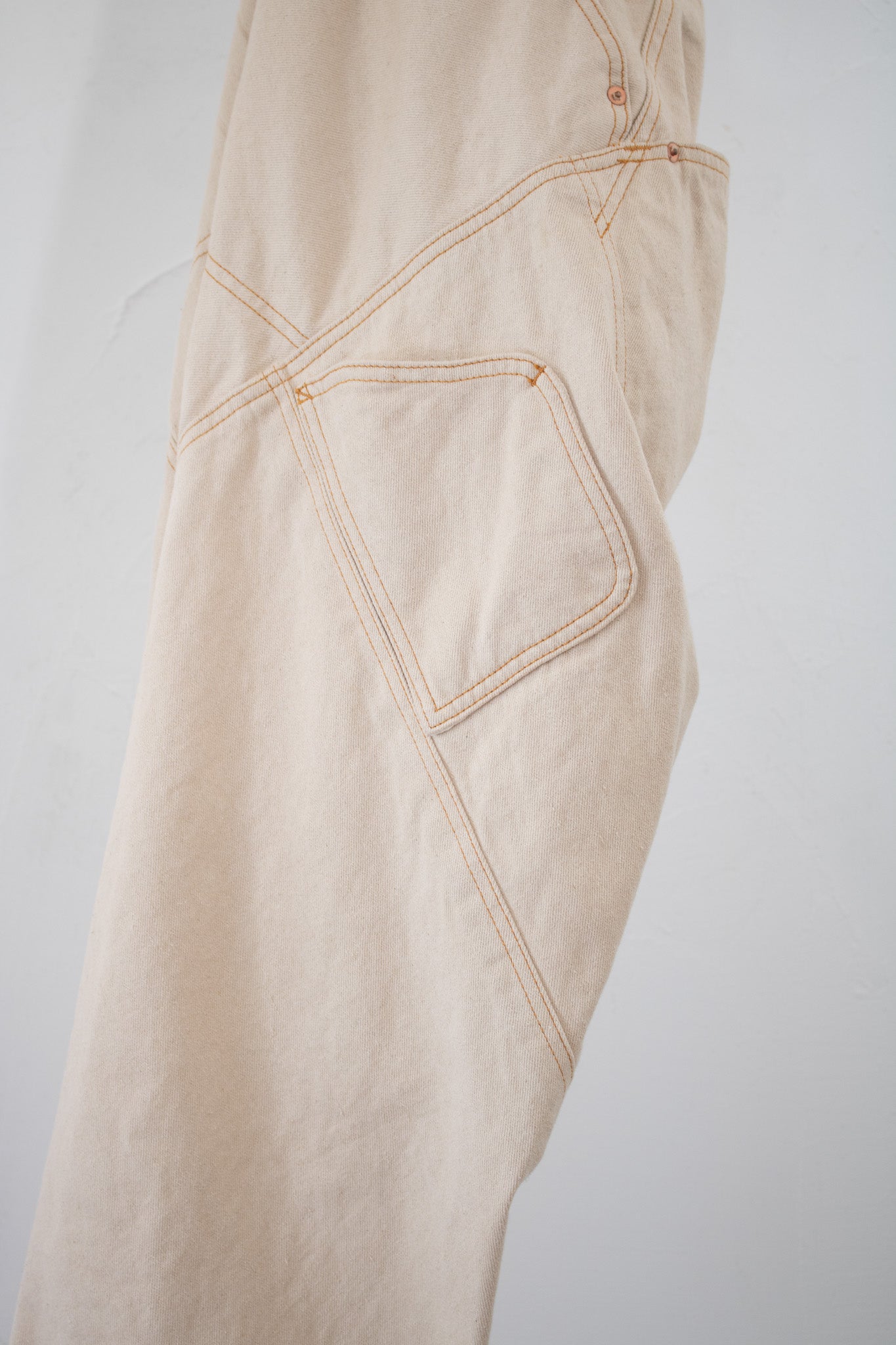departure pants KKK701 ASIC white denim