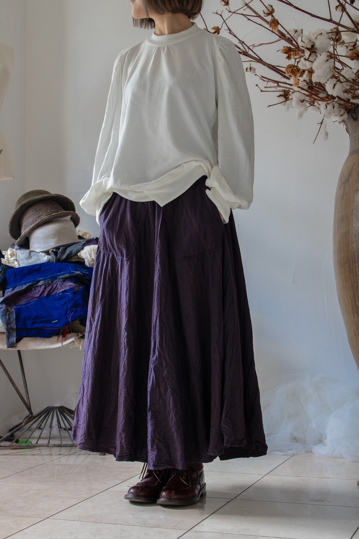 sidesaddle skirt K901 SIC yatara.stripe bronze