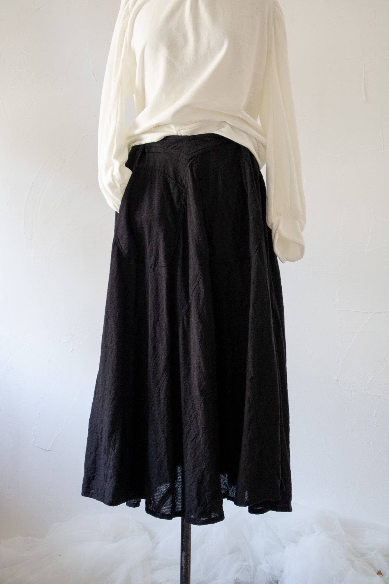 sidesaddle skirt K901 soft chizimi black