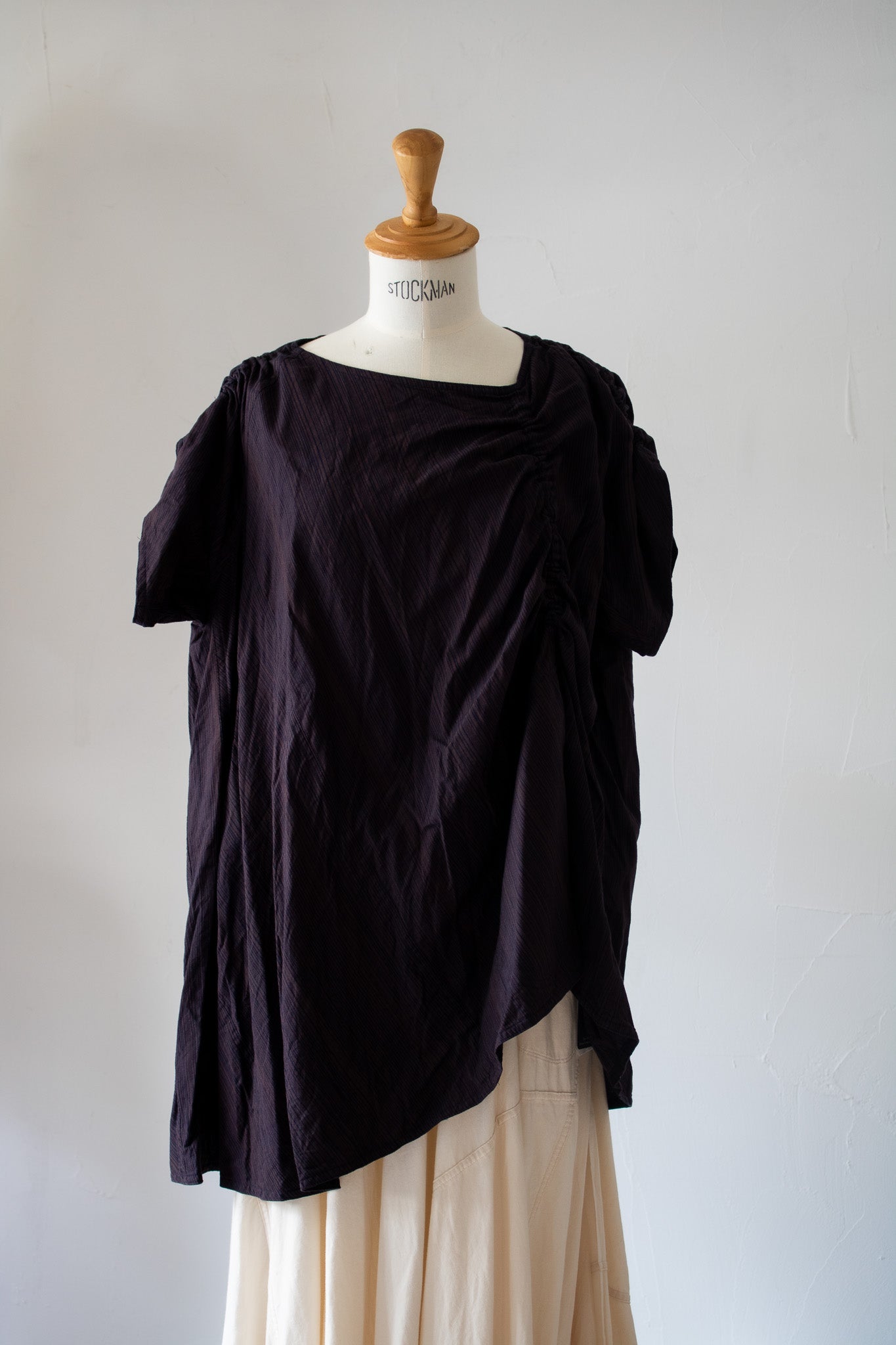 short sleeve blouse K501-A SIC yatara.stripe bronze