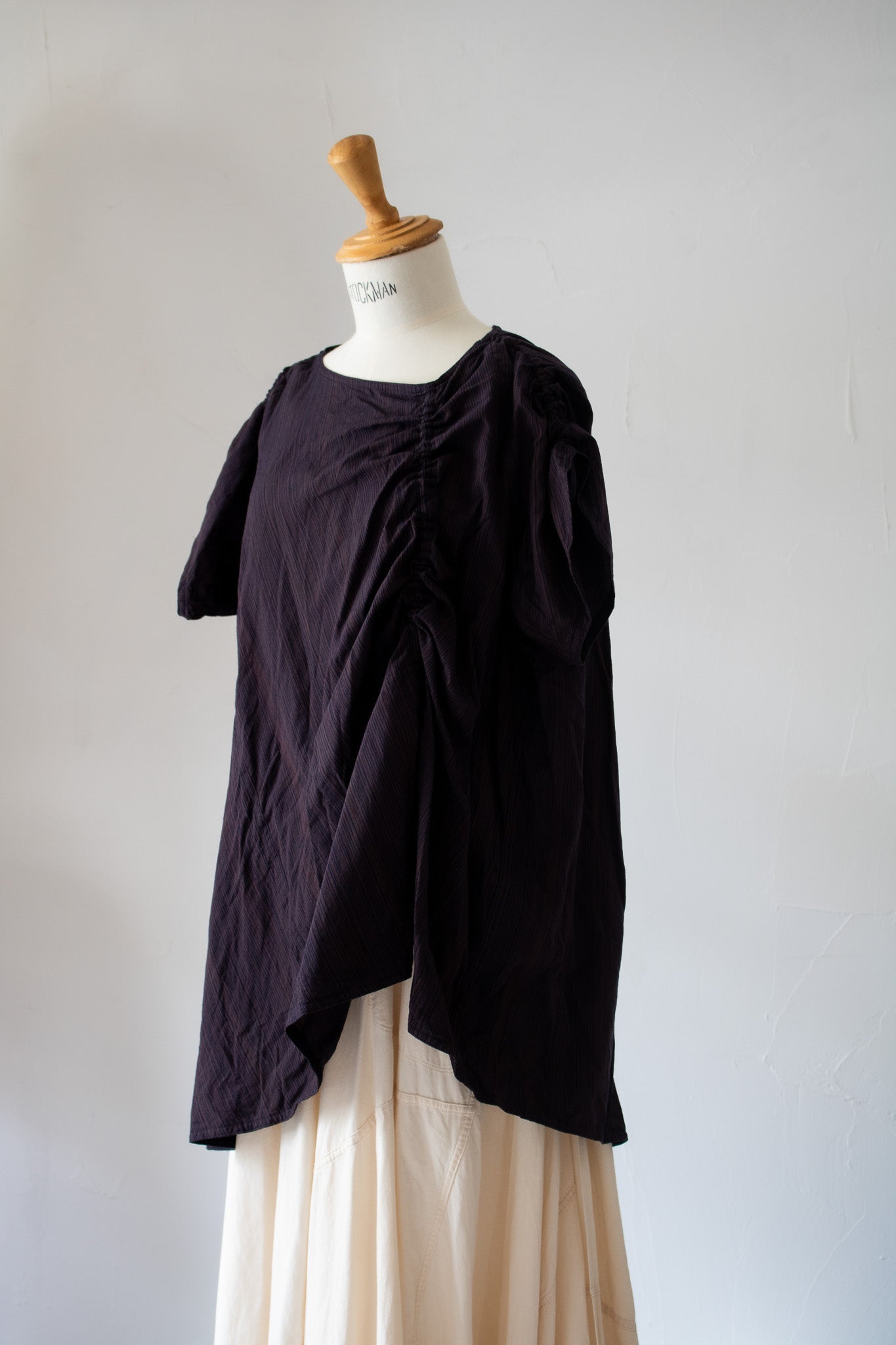 short sleeve blouse K501-A SIC yatara.stripe bronze