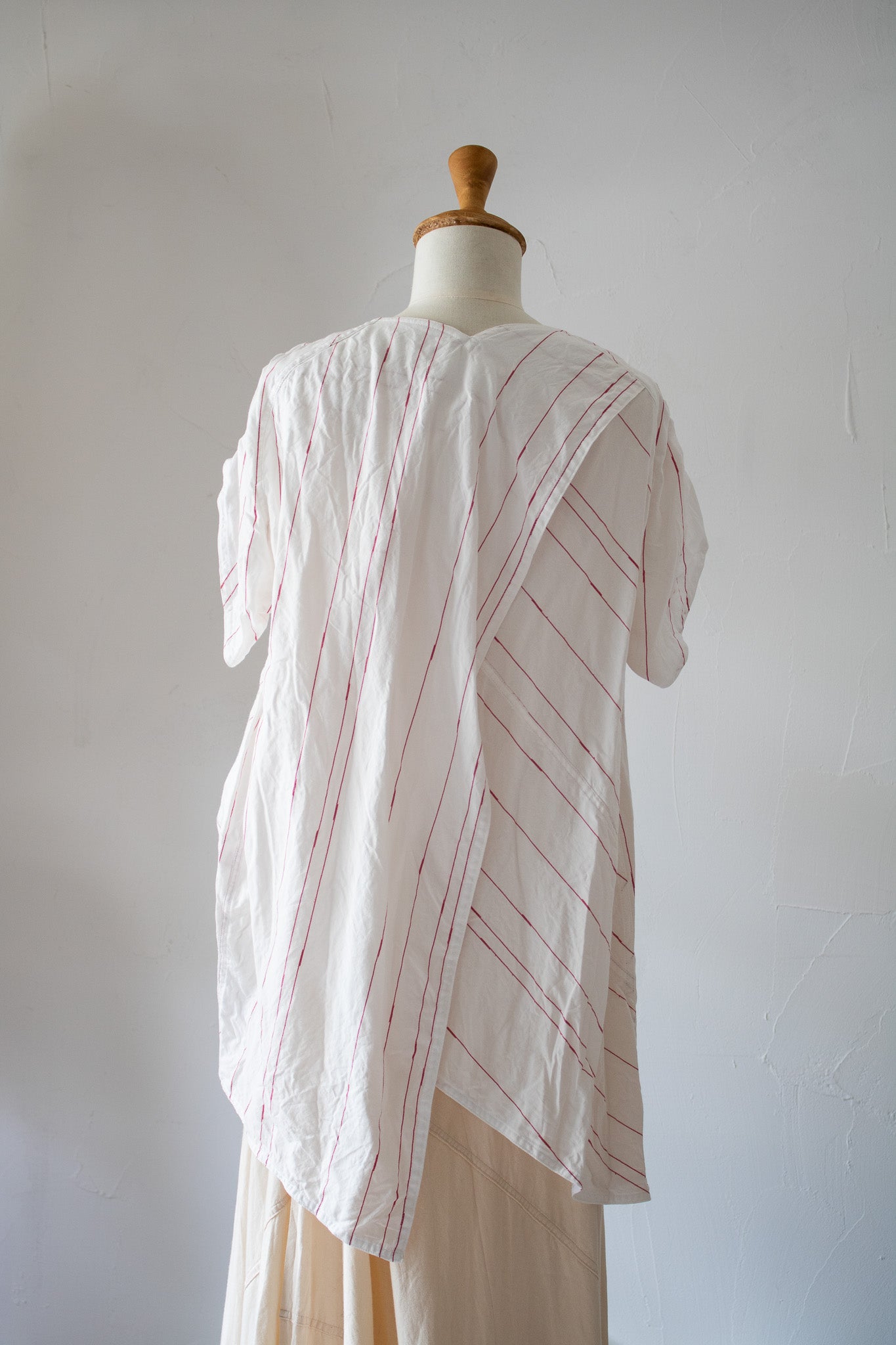 short sleeve blouse K501-A SIC stripe white/red