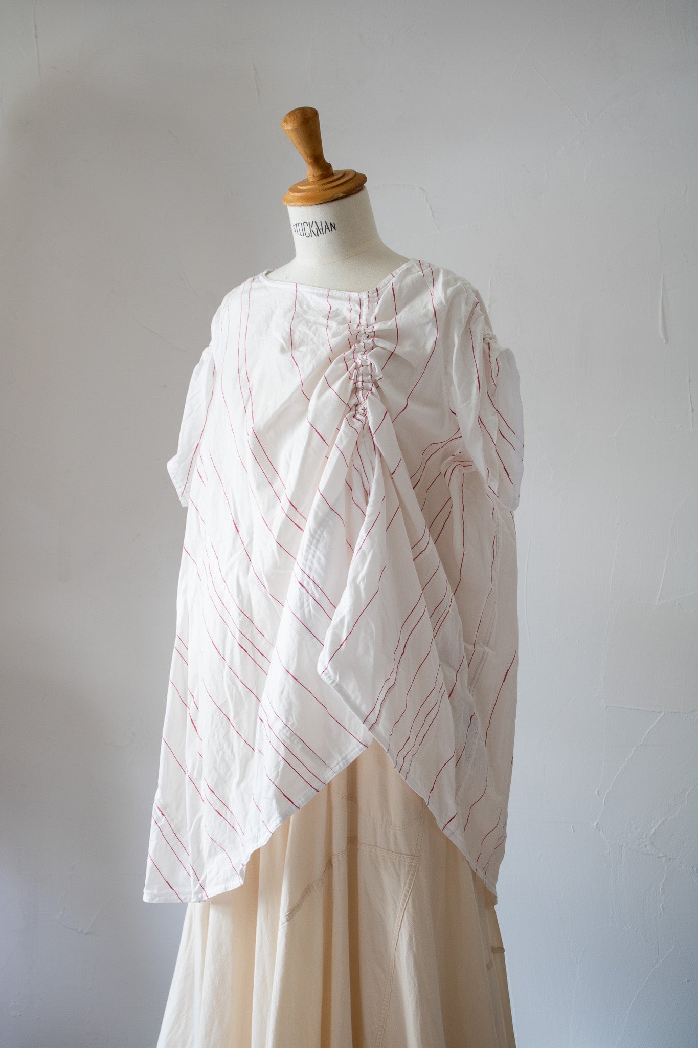 short sleeve blouse K501-A SIC stripe white/red
