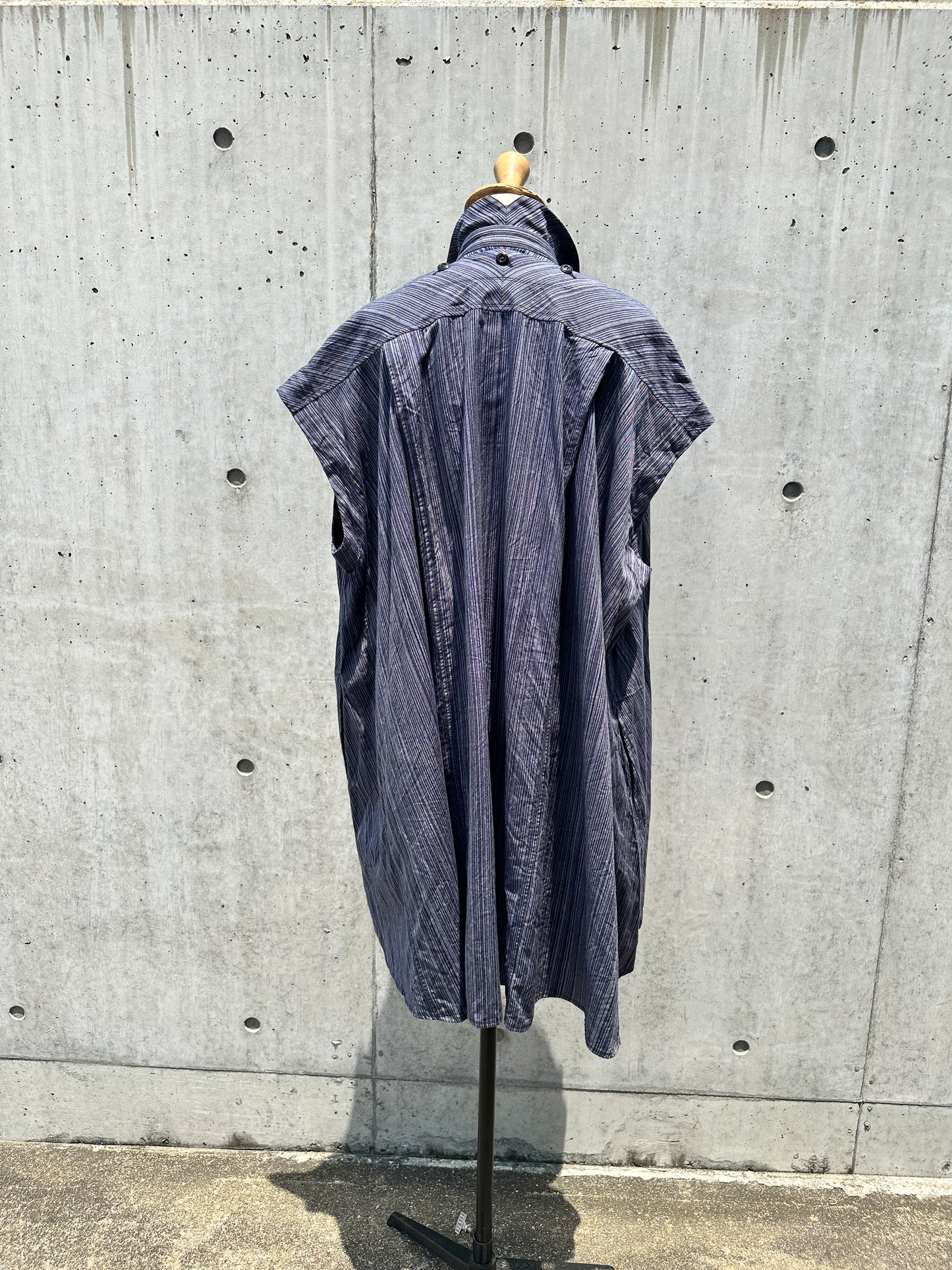 drape blouse sleeveless K500-NS SIC yatarashima stripe navy