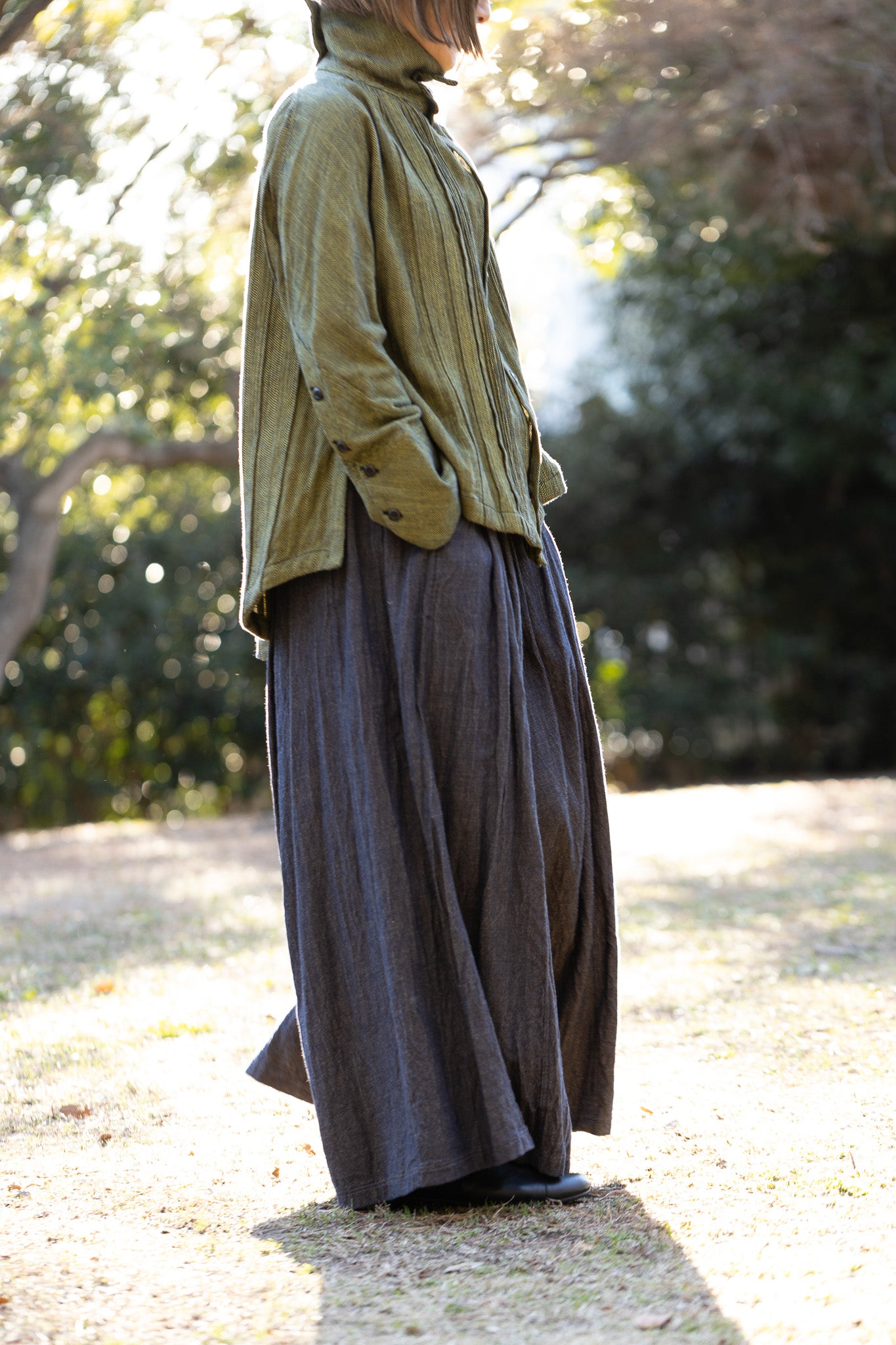 ultimate blouse K504 cotton herringbone karashi