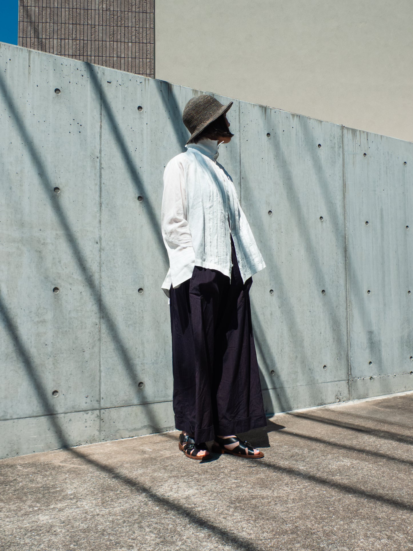 wide pants K704 SIC light gray