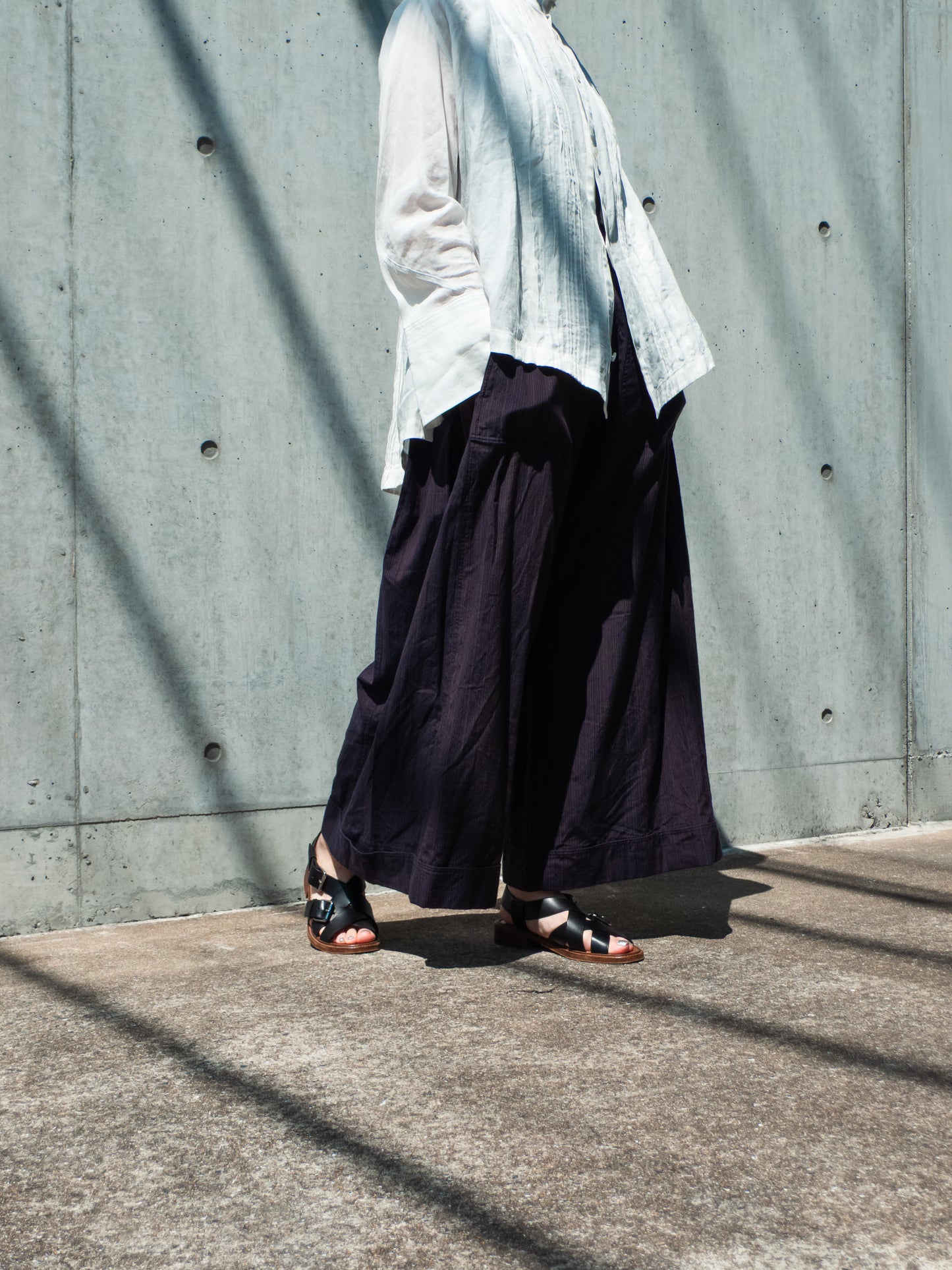 wide pants K704 SIC yatara.stripe bronze