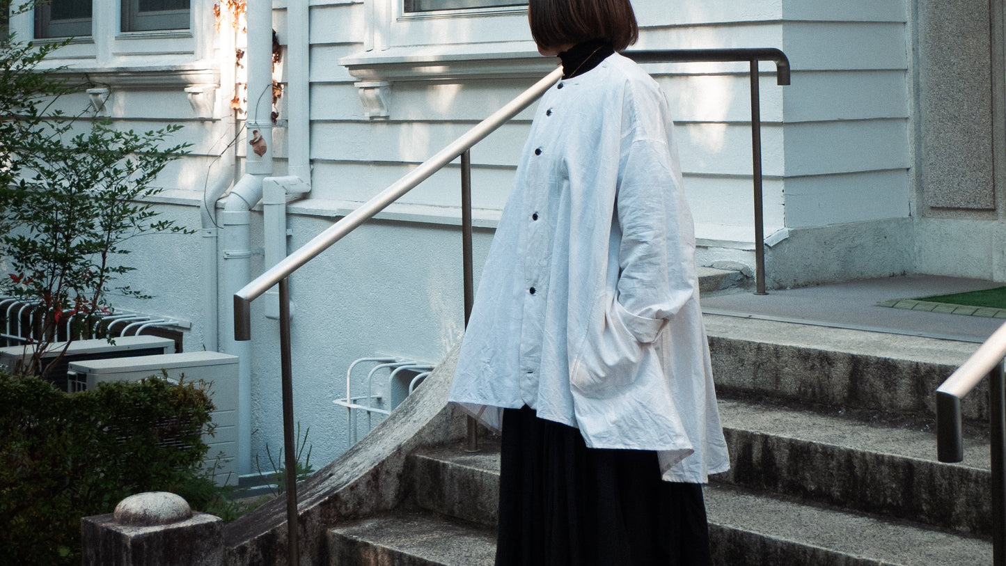 drape blouse K500-A katagaimomen ayaori heringborn brown