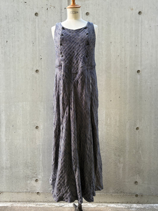 K213　cotton herringbone navy/kinari