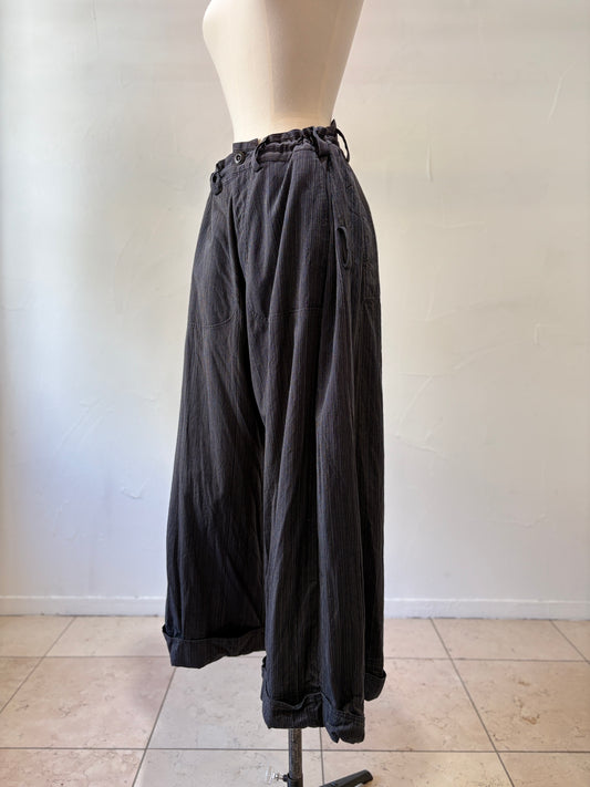 wide pants K704 SIC yatara.stripe navy/khaki