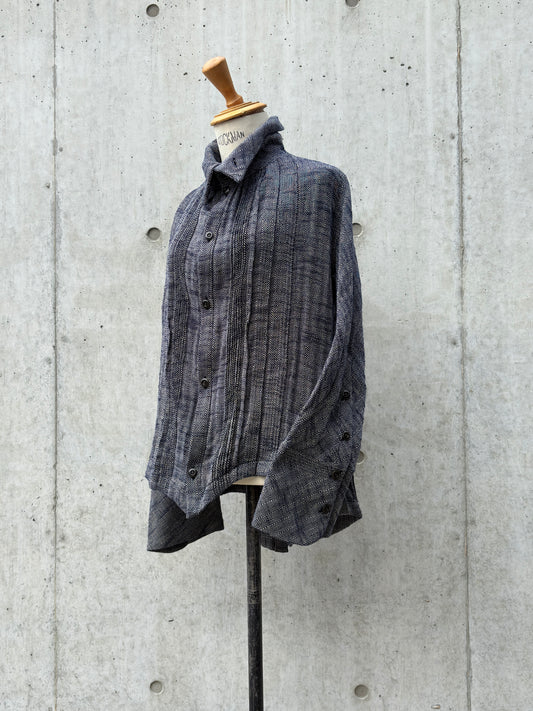 ultimate shirts K504 cotton herringbone navy/kinari
