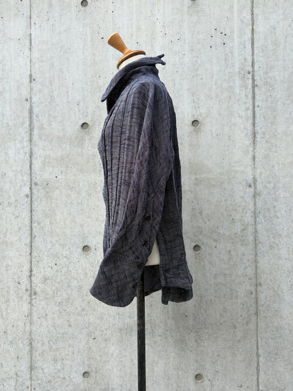 ultimate shirts K504 cotton herringbone navy/kinari
