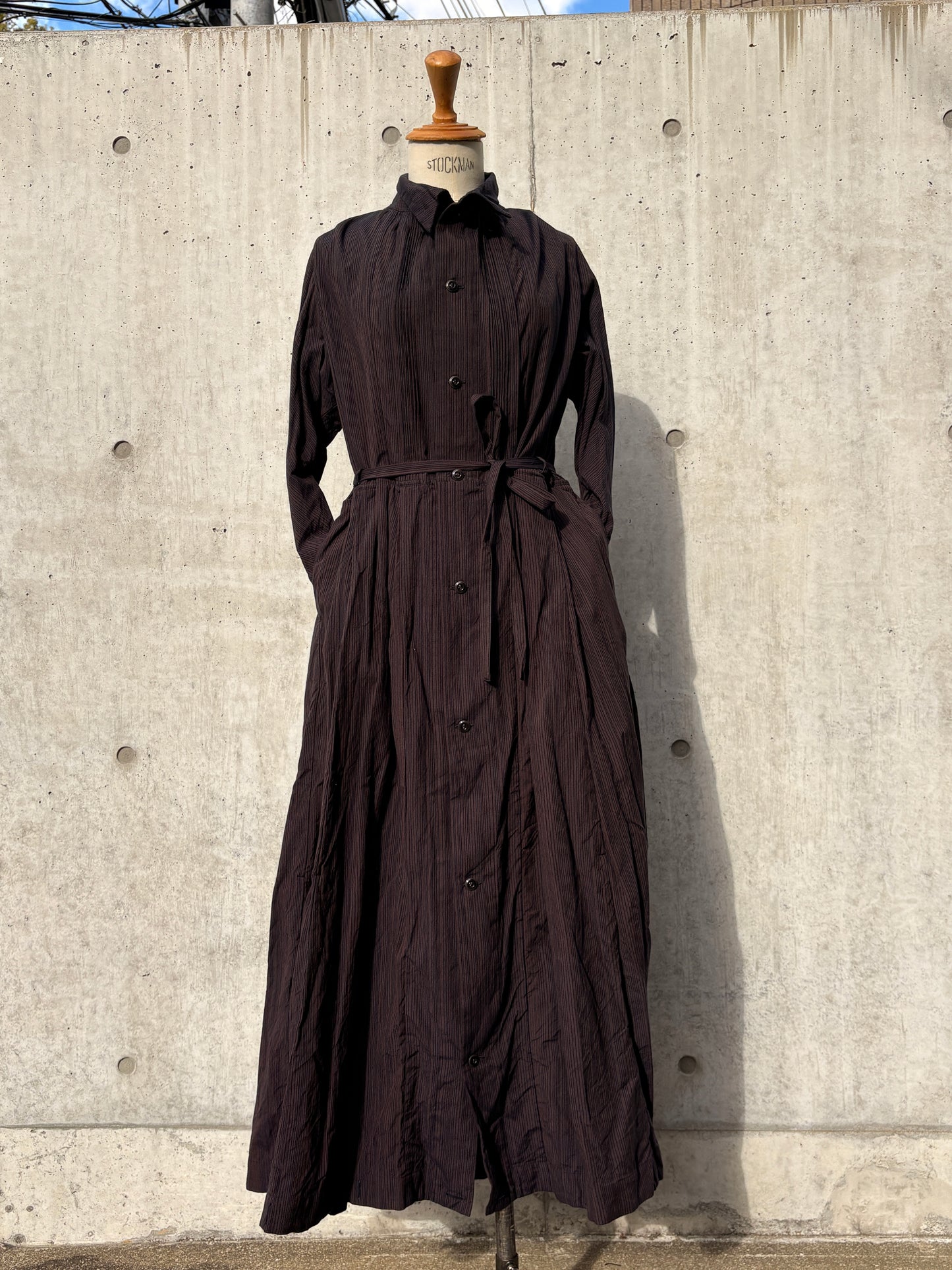 one-piece dress K214 SIC yatara.stripe bronze