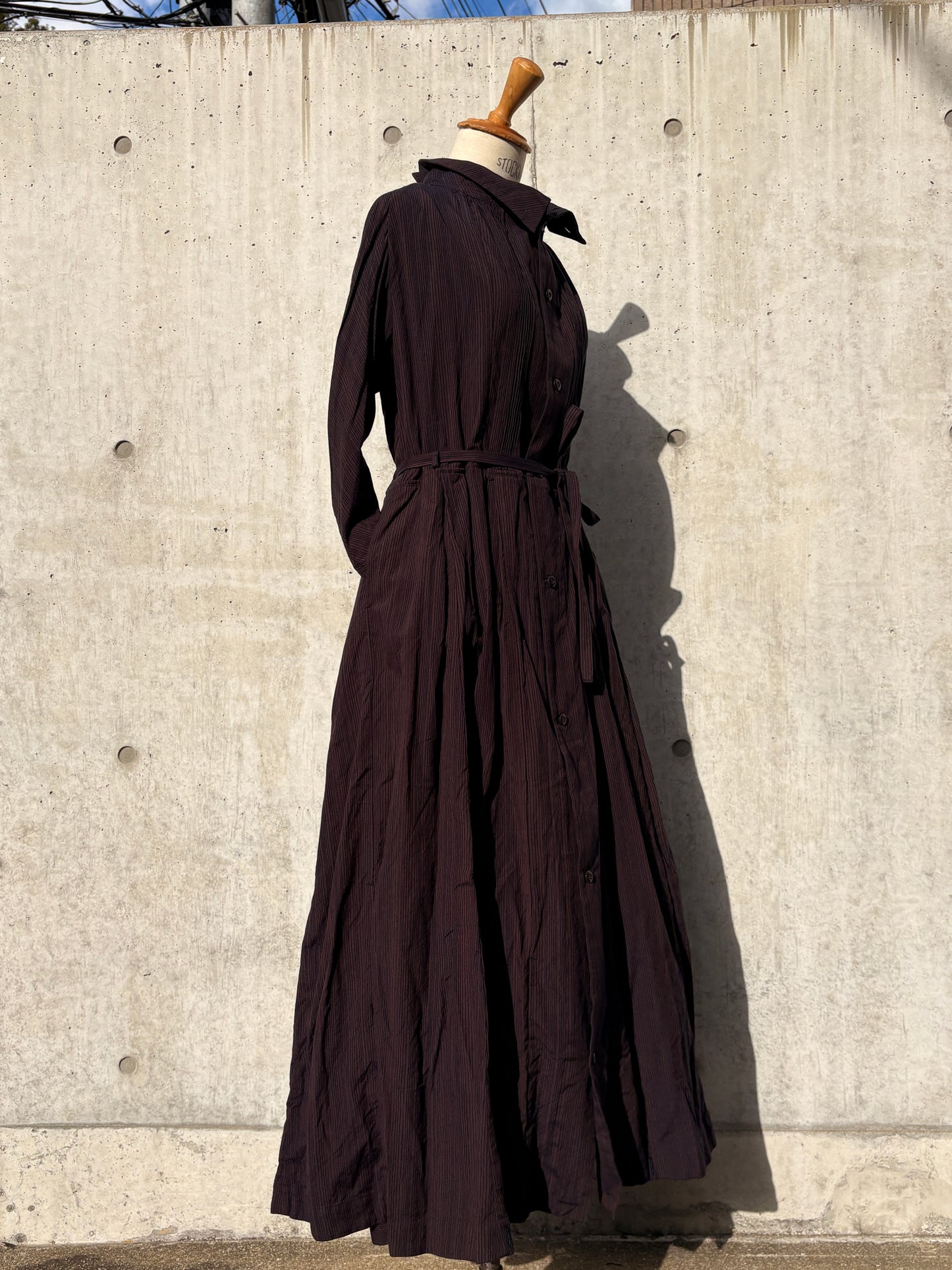 one-piece dress K214 SIC yatara.stripe bronze