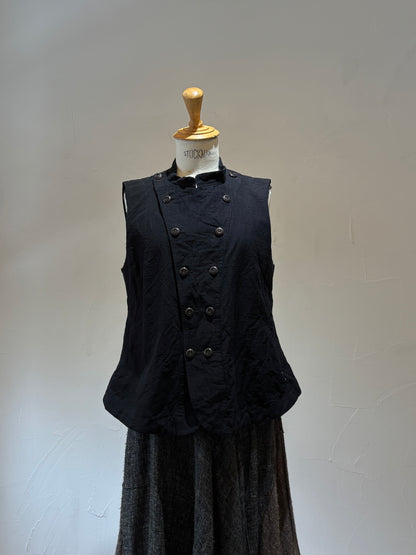 unisex Vest 60/2 kirikasuri black K603