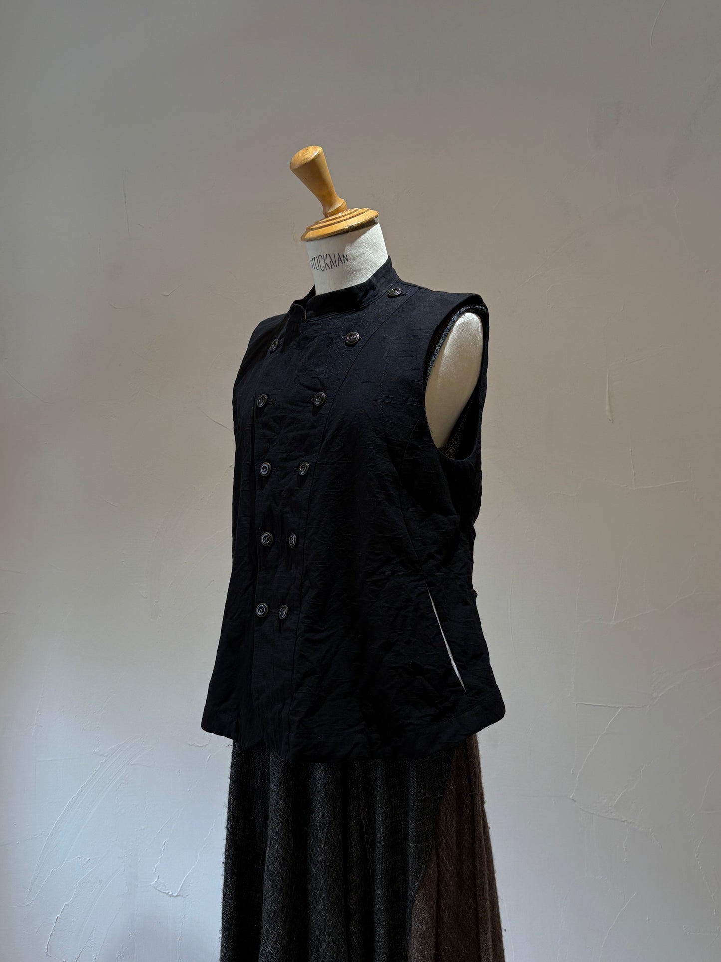 unisex Vest 60/2 kirikasuri black K603