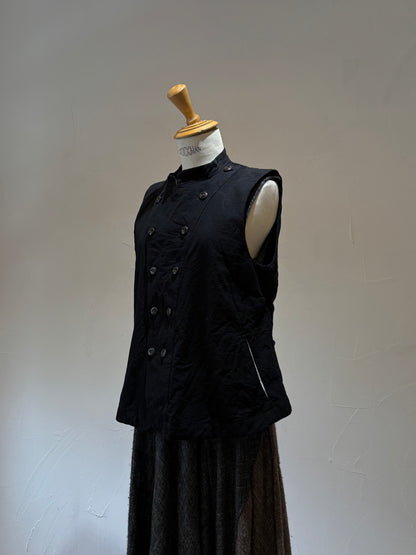 unisex Vest 60/2 kirikasuri black K603