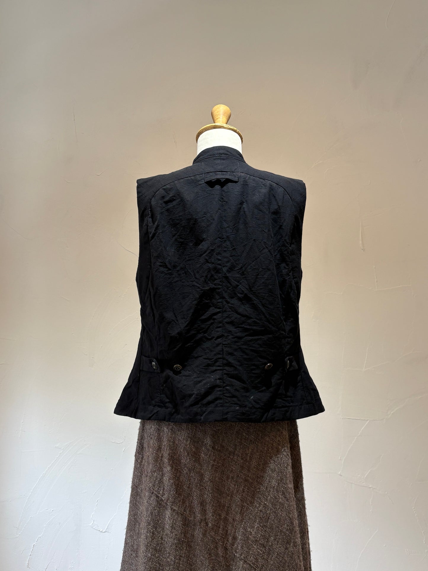 unisex Vest 60/2 kirikasuri black K603