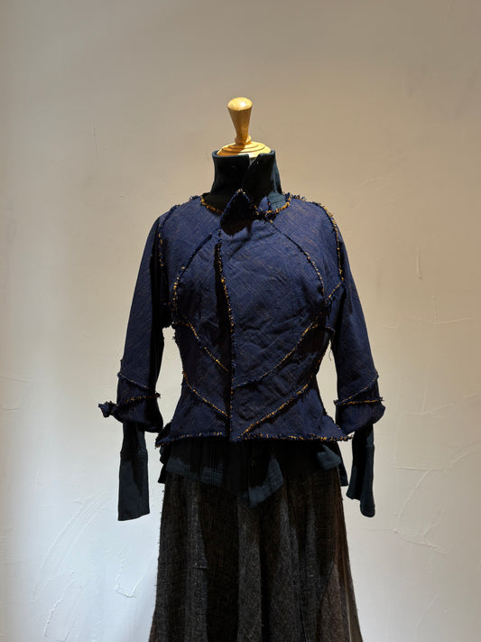 Departure jacket K400De kasuri hampu navy