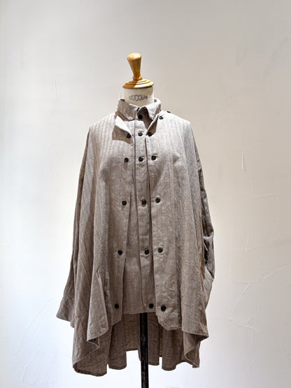 drape blouse K500-A katagaimomen ayaori heringborn brown