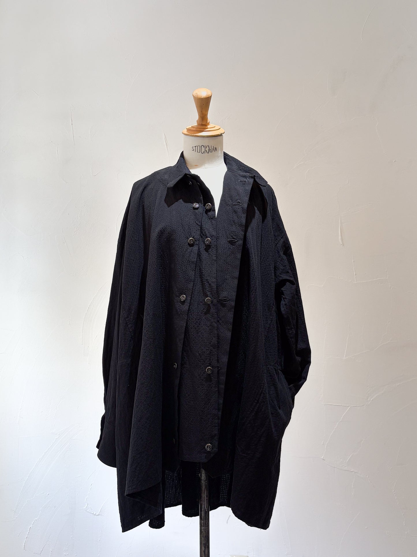 drape blouse K500-A yametsumugi black