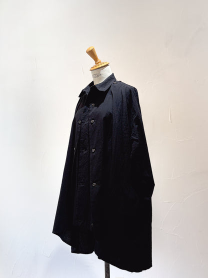 drape blouse K500-A yametsumugi black