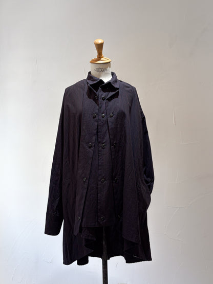 drape blouse K500-A SIC yatara.stripe bronze