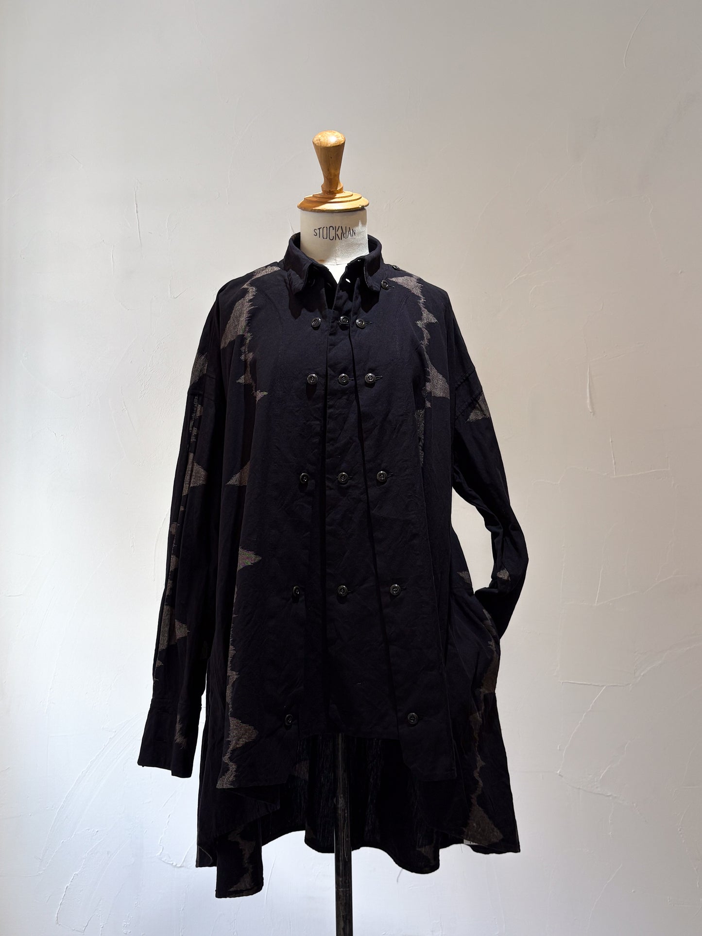 drape blouse K500-A kodo black/beige