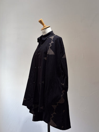 drape blouse K500-A kodo black/beige