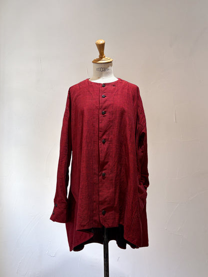 drape blouse K500-A katagaimomen ayaori red/navy