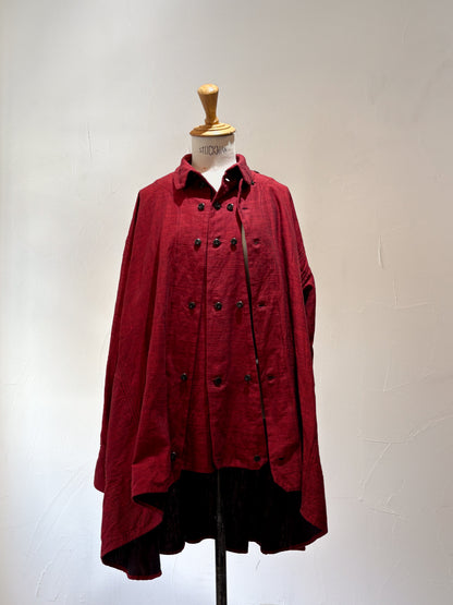 drape blouse K500-A katagaimomen ayaori red/navy