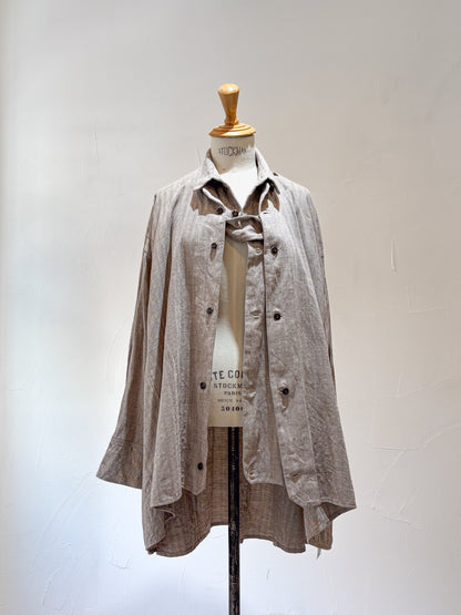 drape blouse K500-A 60/2kirikasuri white