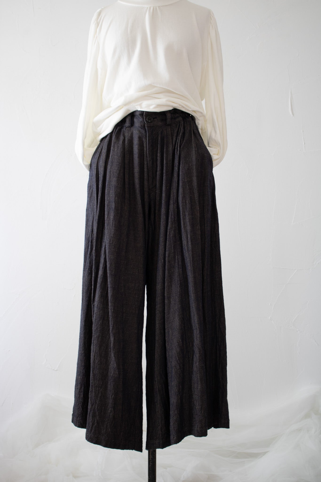 hakama pants K700 cotton twill navy/sepia